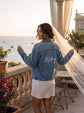 Pearl and Rhinestone Denim Jacket